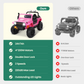 Alpha Joy 2-Seater Kids Ride on Truck 24V Electric Jeep Car with Remote Control Battery Powered Toy Car w/2 Speeds, LED Lights, Detachable Spotlights, Bluetooth Music, Pink