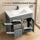 Sophia & William 36inch Bathroom Vanity with 5inch Deep Sink Freestanding Wood Bathroom Cabinet Vanity with 2 Doors with Shelf & 2 Drawers, Grey