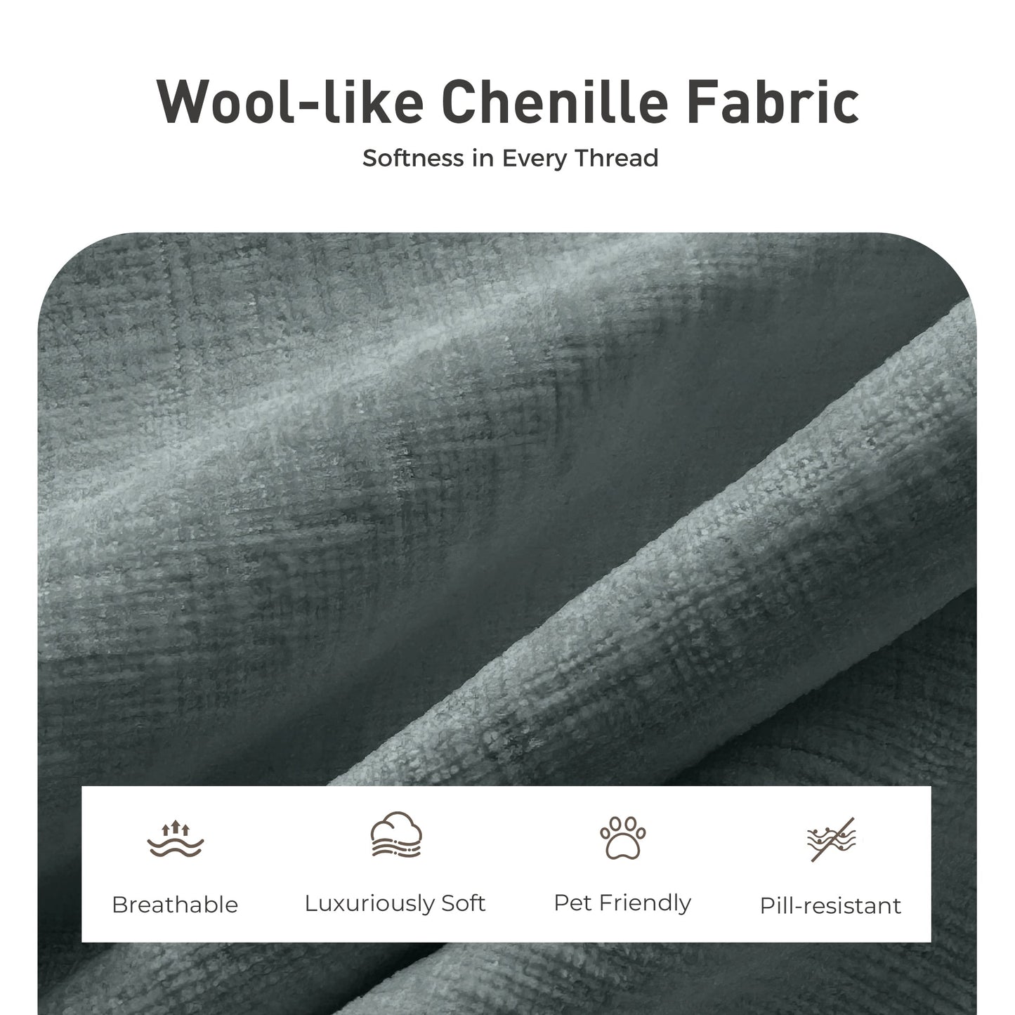 Sophia&William Convertible Sectional Sofa Couch, Modern Chenille Couch 5-Seat Deep Sofa Modular Sectional with 5 Pilliows for Living Room,Green