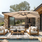 Alpha Joy 13x10ft Beige Offset Cantilever Patio Umbrella with 360¡ã Rotation for Outdoor Use