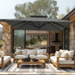 Alpha Joy 12x9ft Outdoor Patio Large Square Cantilever Double Umbrella with 360° Rotation, Grey