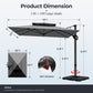 Alpha Joy 13x10ft Gray Offset Cantilever Patio Umbrella with 360¡ã Rotation for Outdoor Use