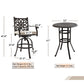 Sophia & William 3 Piece Cast Aluminum Outdoor Bar Set 2 Swivel Bar Stools with Cushion and 1 Round Patio Bar Table