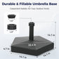 Alpha Joy Fillable Umbrella Base Stand ¨C Fits 1.5"/1.9" Poles, Black