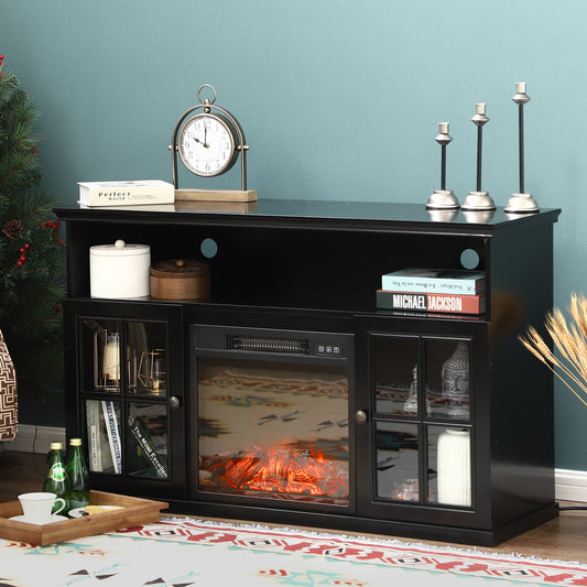 Sophia & William Fireplace TV Stand for TVs up to 55", Black