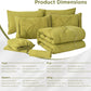 VALUABLE DURABLE ENJOYABLE Queen Size Comforter Set, 8 Pieces Pinch Pleat Bedding Set, All-Season Pintuck Comforter with Insertion Strip, Bluish Yellow