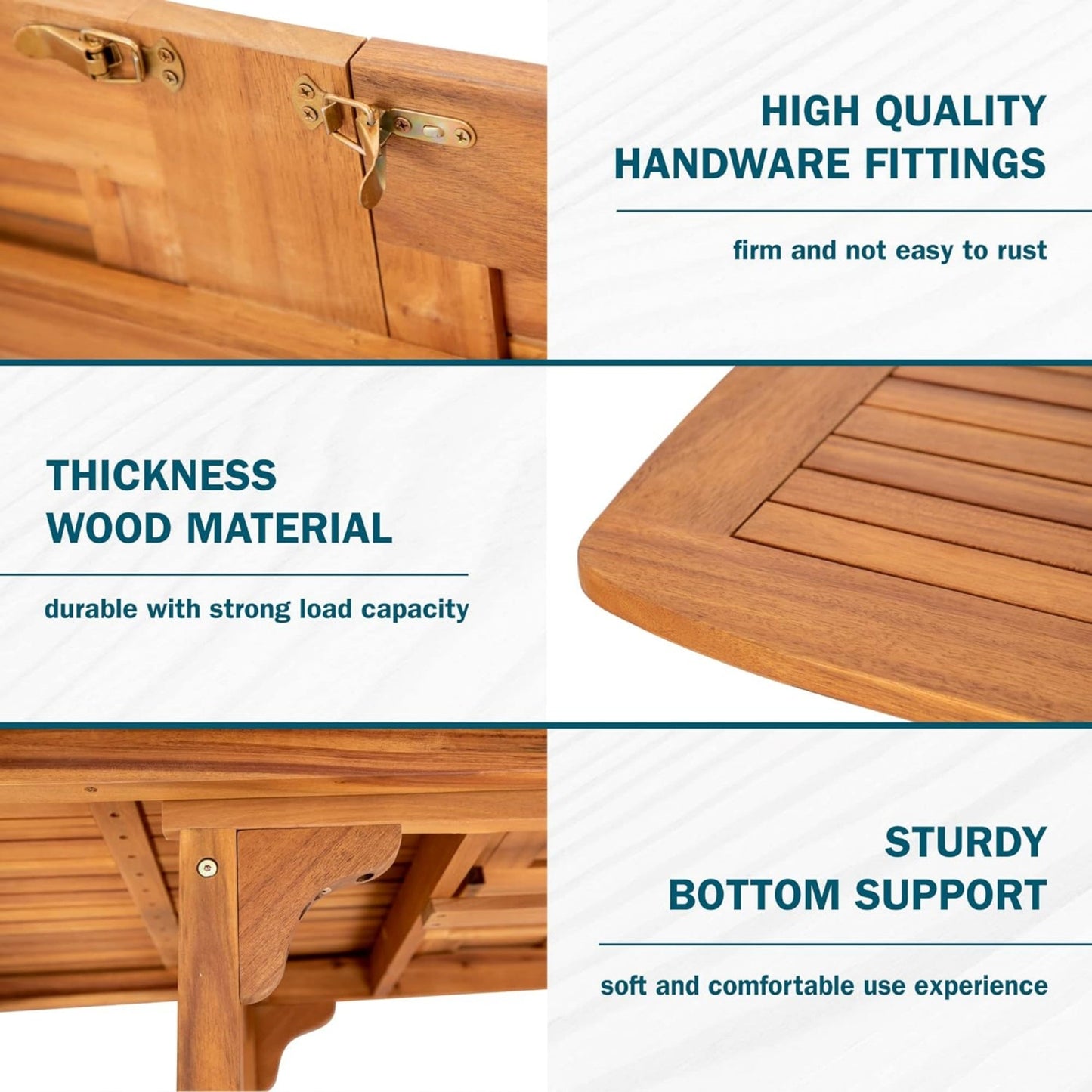 Sophia & William Acacia Wood Expandable Patio Dining Table for 6-8 person - Teak