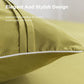 VALUABLE DURABLE ENJOYABLE Queen Size Comforter Set, 8 Pieces Pinch Pleat Bedding Set, All-Season Pintuck Comforter with Insertion Strip, Bluish Yellow