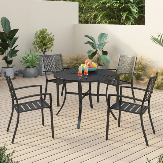 Sophia & William 5 Peices Metal Patio Dining Set with 42" Table for 4