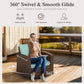 Sophia & William 9 Pieces Patio Furniture Set with Swivel Chairs and 56¡± Fire Pit Table, Blue