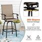 Sophia & William 2 Pcs Outdoor Swivel Metal Bar Stools Patio Height Textilene Chairs in Brown