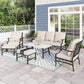 Sophia&William 6 Piece Outdoor Patio Furniture Set Metal Conversation Set with Coffee Table & 5.75" Extra Thick Cushions, Beige