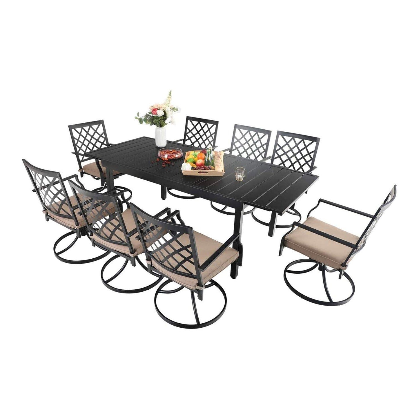 Sophia & William 7 Peices Outdoor Patio Dining Set Swivel Chairs and Table Set