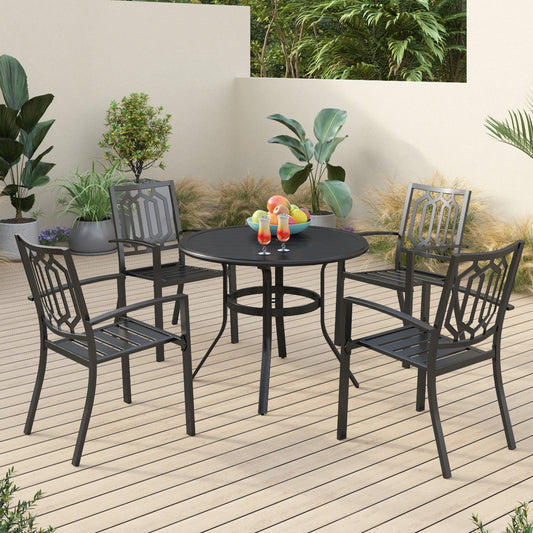 Sophia & William 5 Peices Metal Patio Dining Set for 4 People