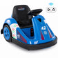 Alpha Joy Kids 12V Bumper Car with Steering Wheel & Remote Control, 3-Color LED Lights, 3 Speeds, Electric Ride-on Toys Car for 3-6 Years, Royal Blue