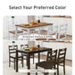 Alpha Joy Farmhouse Dining Table Set for 4 Solid Wood Kitchen Chairs and Table Set, Dark Walnut