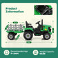 Alpha Joy 24V Powered Ride on Tractor with Detachable Trailer Electric Toy Car with Remote Control, Tippable Trailer, USB, Headlight, Bluetooth, 3 Speed Adjustable for Kids 3+, Green