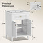 Sophia & William 24inch Bathroom Vanity with 5inch Deep Sink Freestanding Wood Bathroom Cabinet Vanity with 2 Doors & 3-Level Adjustable Shelf, White