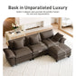 Sophia&William Convertible Sectional Sofa Couch, Modern Chenille Couch 4-Seat 24.4"W Cloud Sofa for Living Room,Brown