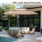 Alpha Joy 10ft 3 Tier Auto-Tilt Outdoor Patio Umbrella Beach Garden Double Vented Table Umbrella with Push Button and Crank, Beige & Tan