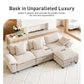 Sophia&William Convertible Sectional Sofa Couch, Modern Chenille Couch 4-Seat Deep Sofa Modular Sectional with 4 Pillows for Living Room,Beige