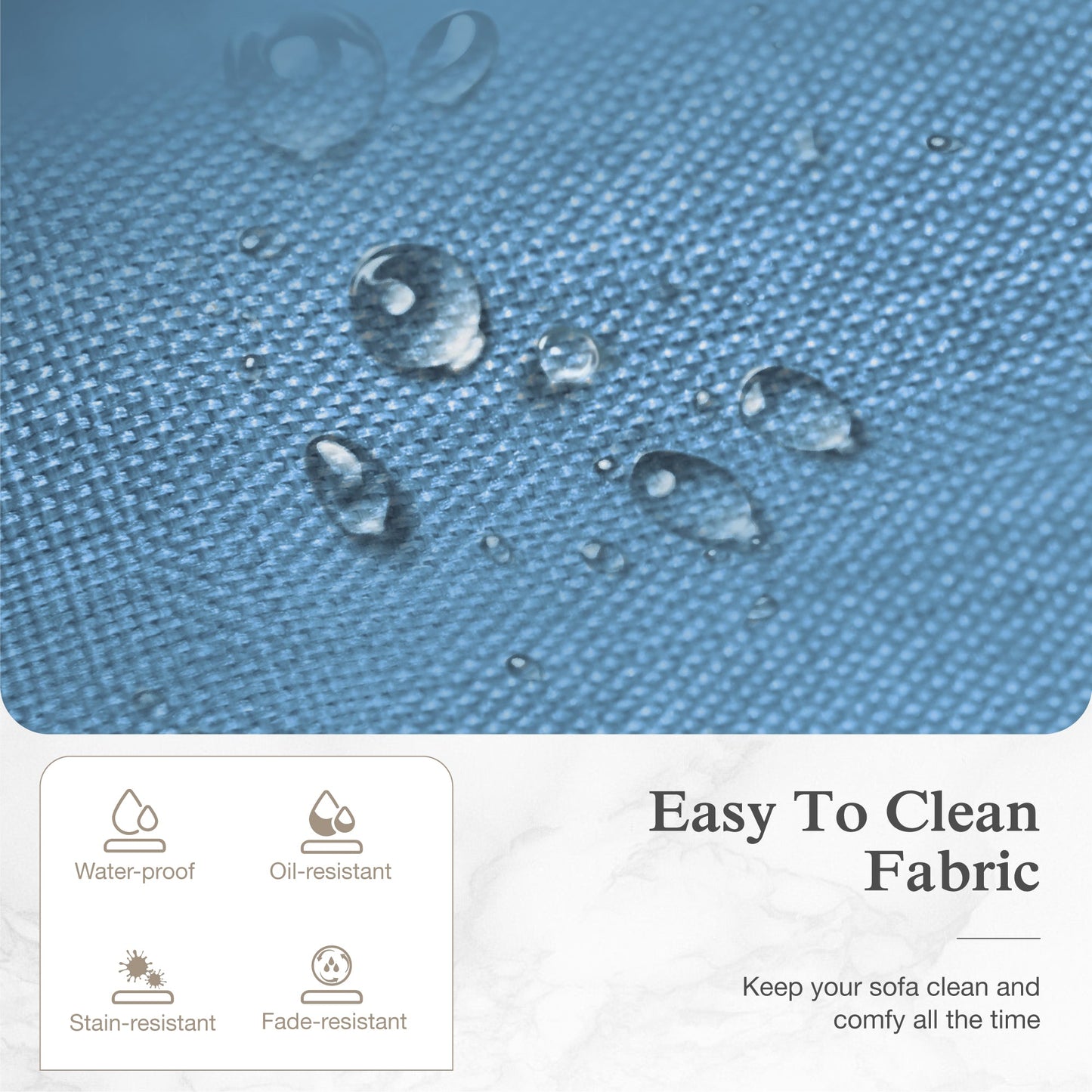 Sophia & William 4 Pieces Wicker Patio Furniture Set 4-Seat Outdoor Conversation Set with Cushions, Brown & Blue