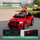 Alpha Joy 12V Kids Ride On 2-Seat Fire Truck with Megaphone, Remote Control, 3 Speeds, Electric Toy Car for Ages 3+, Red