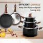 Sophia & William 15 Pieces Kitchen Nonstick Granite-Coated Cookware Set - Black