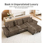 Sophia&William Sectional Sofa Sets, Oversized Cloud Couch Sofa Set 5-Seater Chenille Modular Sofa with 5 Pilliows & Deep Seat for Living Room, Grayish Brown