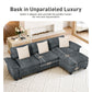 Sophia&William Sectional Sofa Sets, Oversized Cloud Couch Sofa Set 5-Seater Chenille Modular Sofa with 5 Pilliows & Deep Seat for Living Room, Blue