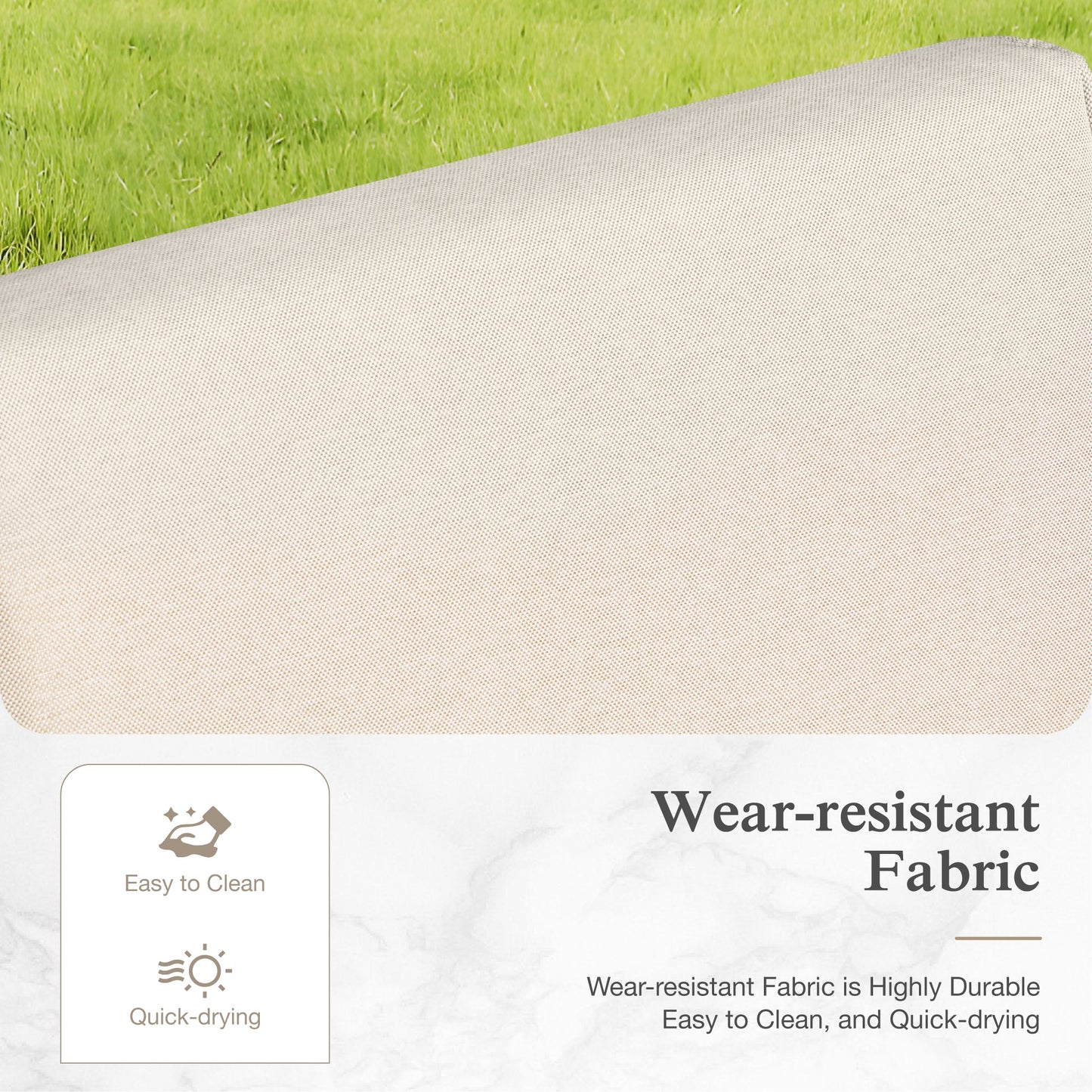 Sophia & William 2 Pieces Wicker Patio Furniture Set with Armrests, Beige & Yellow-Brown