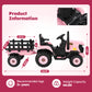 Alpha Joy 24V Powered Ride on Tractor with Detachable Trailer Electric Toy Car with Remote Control, Tippable Trailer, USB, Headlight, Bluetooth, 3 Speed Adjustable for Kids 3+, Pink