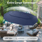 Alpha Joy 15ft Outdoor Patio Umbrella Extra-Large Double-Sided Garden Umbrella with Ventilation and Base - Navy