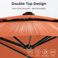 Alpha Joy 15ft Outdoor Patio Umbrella Extra-Large Double-Sided Garden Umbrella with Ventilation and Base - Orange Red