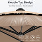 Alpha Joy 15ft Dual-Layer Outdoor Patio Umbrella Extra-Large Double-Sided Garden Umbrella with Ventilation and Base - Beige Patchwork