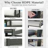 Sophia & William 7 Pieces Patio Outdoor Dining Set HDPE Furniture Set Wood-grain Table and Chairs Set with Wicker Back