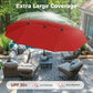Sophia & William 8-Piece Outdoor Patio Dining Set with 13 ft Orange Red Umbrella, Rectangle Table & Textilene Chairs for 6