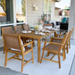 Sophia & William 9 Pieces Acacia Wood Outdoor Patio Dining Set Wicker Rattan Chairs and Rectangle Table Furniture Set for Lawn, Garden, Backyard