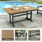 Sophia & William 7 Pieces Patio Outdoor Dining Set HDPE Furniture Set Wood-grain Table and Chairs Set with Wicker Back