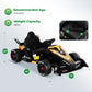 Alpha Joy Kids Drift Go-kart 12V 550W Power Ride on Crazy Cart w/Remote Control, LED Lights, Bluetooth Music, 3 Speeds, Electric Car for Kids Aged 3-8, Orange