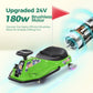 Alpha Joy Kids Crazy Drift Car 24V 182W Electric Drifting Go-Kart w/Rechargeable Battery, Colorful Light, Bluetooth Music & Safety Harness, Green