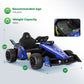 Alpha Joy Kids Drift Go-kart 12V 550W Power Ride on Crazy Cart w/Remote Control, LED Lights, Bluetooth Music, 3 Speeds, Electric Car for Kids Aged 3-8, Blue