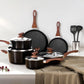 Sophia & William 12 Pieces Induction Nonstick Cookware Sets, Black
