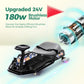 Alpha Joy Kids Crazy Drift Car 24V 180W Electric Drifting Go-Kart w/Rechargeable Battery, Colorful Light, Bluetooth Music & Safety Harness, Black