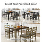 Alpha Joy Farmhouse Dining Table Set for 4, Faux Marble Rectangular Table with Solid Wood Paded Chairs