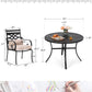 Sophia&William 5-Piece Outdoor Patio Dining Set Metal Cushioned Chairs and 42  Round Table Set with Cushion, Beige