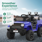 Alpha Joy Kids Ride on Truck 6-Wheel Electric Jeep Car with Remote Control Battery Powered Toy Car w/2WD/4WD Switch, LED Lights, Bluetooth Music, Blue