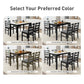 Alpha Joy Farmhouse Dining Table Set for 4, Faux Marble Rectangular Table with Solid Wood Paded Chairs