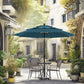 Alpha Joy 10ft 3 Tier Auto-Tilt Outdoor Patio Umbrella Beach Garden Double Vented Table Umbrella with Push Button and Crank, Peacock Blue & Cerulean
