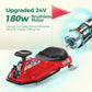 Alpha Joy Kids Crazy Drift Car 24V 181W Electric Drifting Go-Kart w/Rechargeable Battery, Colorful Light, Bluetooth Music & Safety Harness, Red